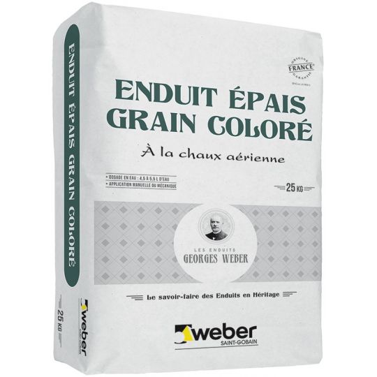 WEBER ENDUIT ÉPAIS GRAIN COLORÉ 25KG (WEBER.LITE GRAINS COLORÉS)