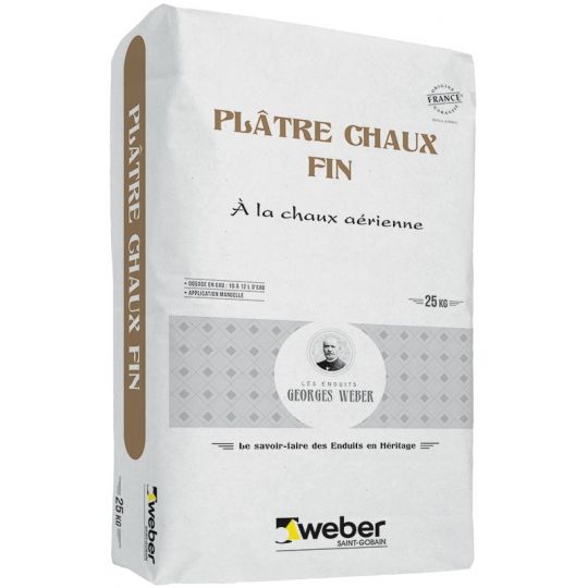 WEBER PLÂTRE CHAUX FIN 25 KG (WEBER MPC F)