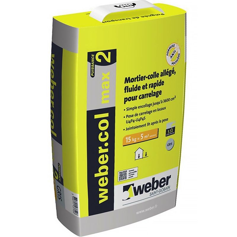 WEBERCOL MAX² - GRIS - 15KG (WEBER.COL MAX²) WEBERCOL MAX² - GRIS - 15KG (WEBER.COL MAX²)