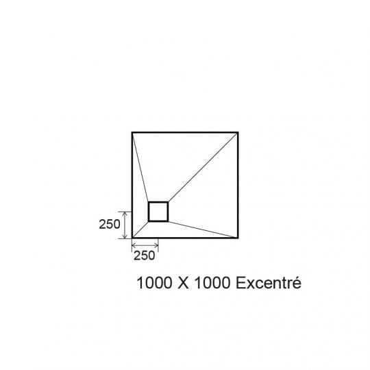 Sol Panodur carré - siphon de sol excentré sortie horizontale