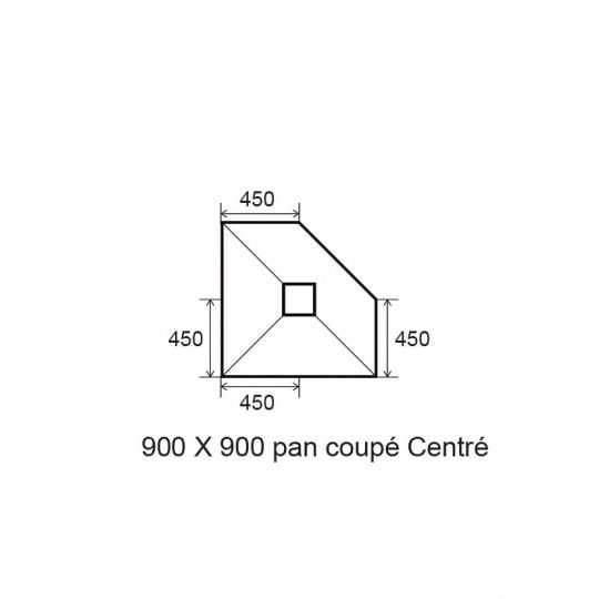 Sol Panodur pan coupé - siphon de sol centré sortie horizontale