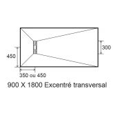 Sol Panodur Linéal mini excentré transversal - siphon de sol sortie verticale