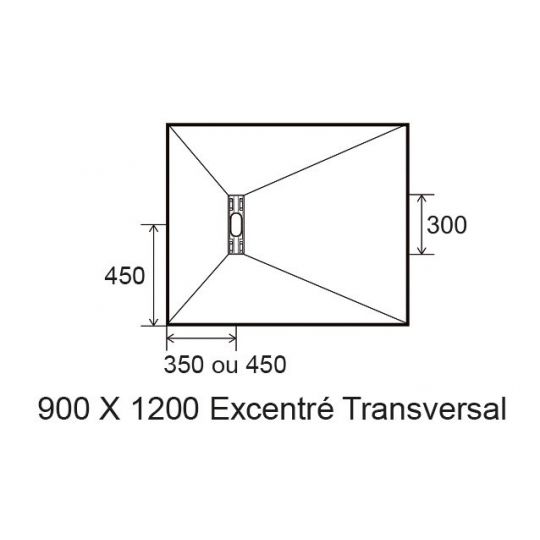 Sol Panodur Linéal mini excentré transversal - siphon de sol sortie horizontale