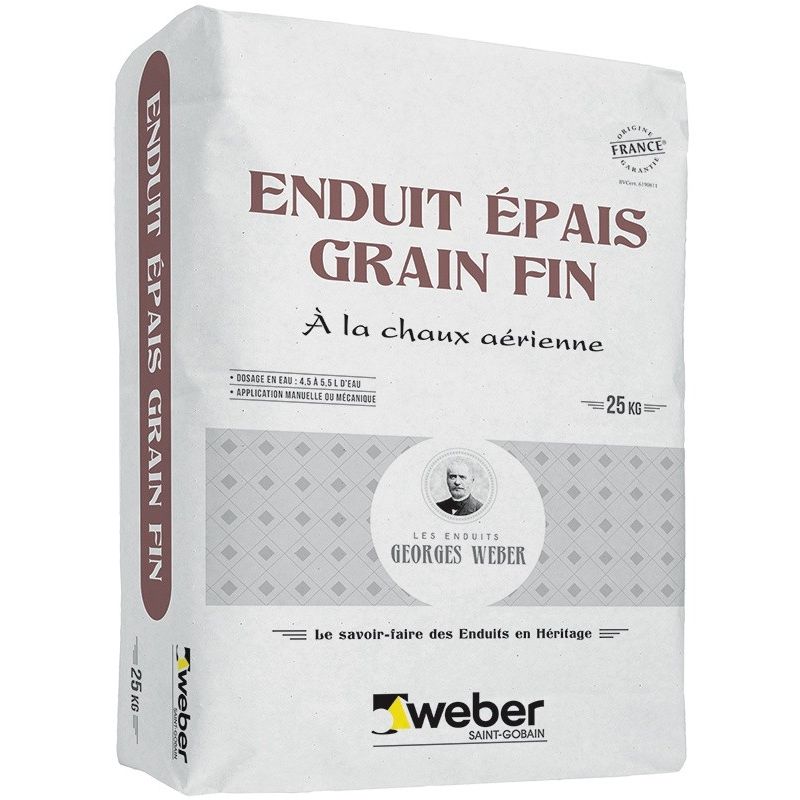 WEBER ENDUIT ÉPAIS GRAIN FIN 25KG