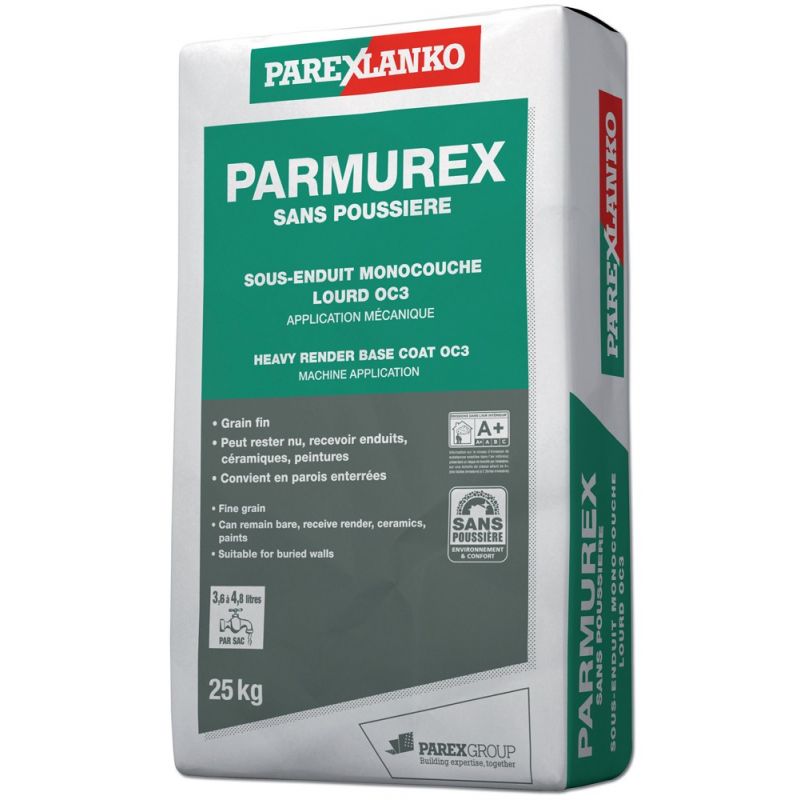 PARMUREX SANS POUSSIÈRE 25KG - PALETTE (48 sacs) PARMUREX SANS POUSSIÈRE 25KG - PALETTE (48 sacs)