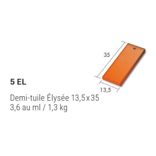 Demi-tuile Élysée 5EL - 13,5x35 cm