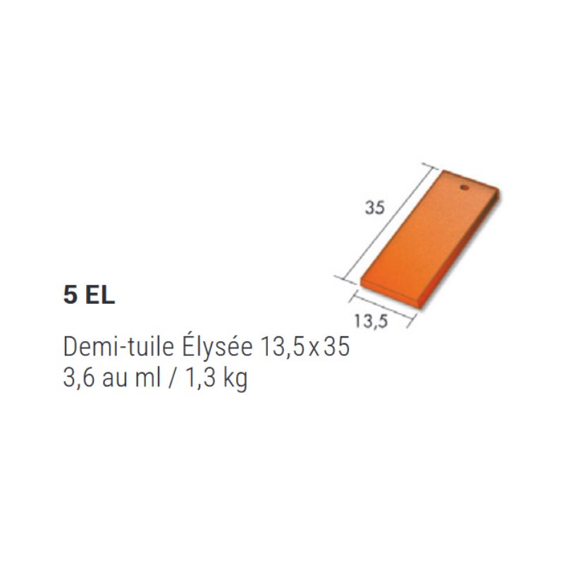 Demi-tuile Élysée 5EL - 13,5x35 cm
