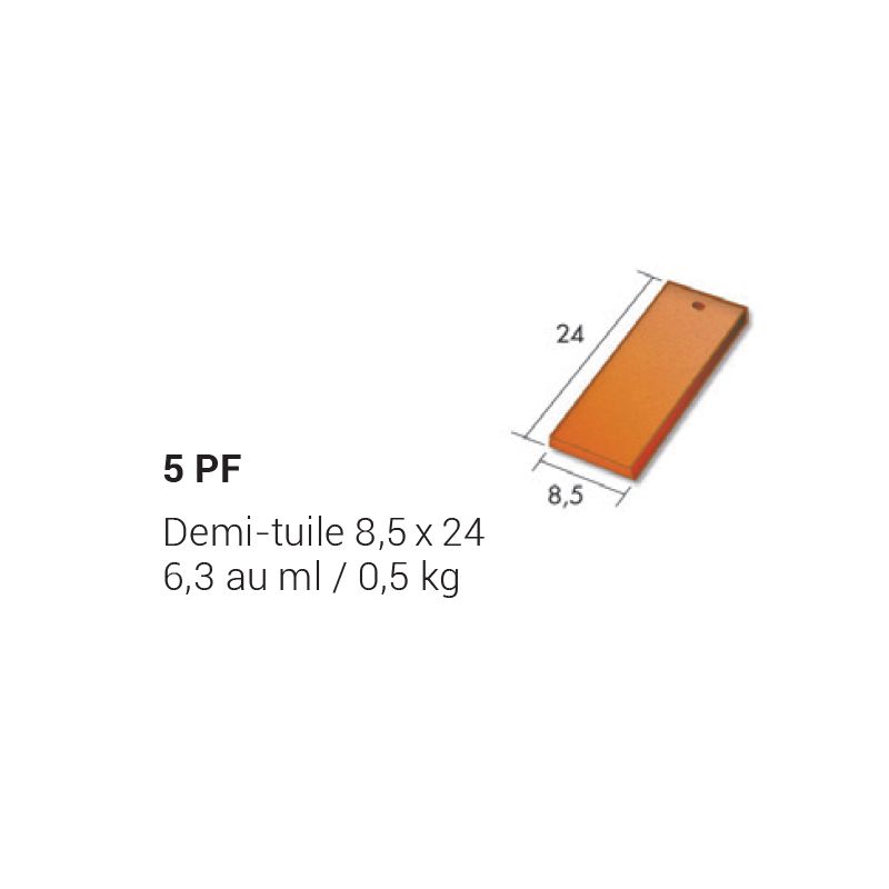 Demi-tuile Plate de France 5PF - 8,5x24 cm