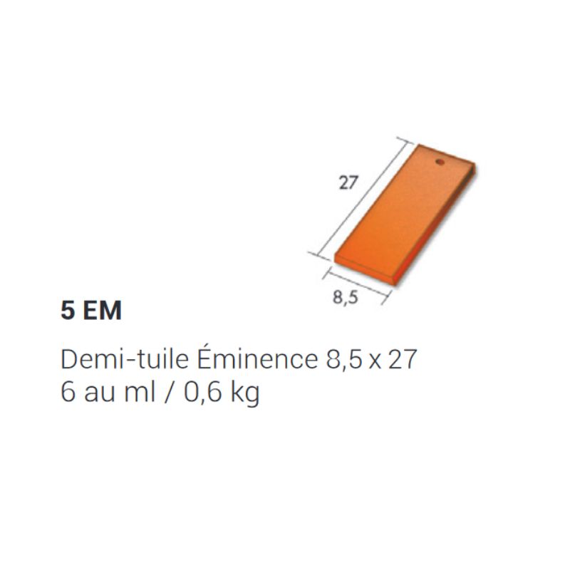 Demi-tuile Éminence 5EM - 8,5x27 cm