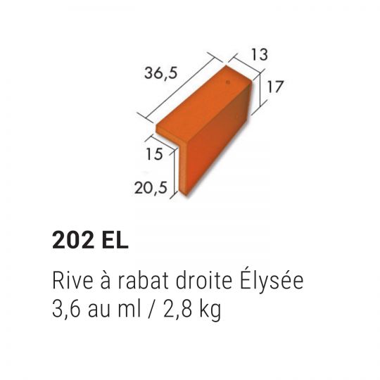 Rive à rabat droite Elysée 202EL