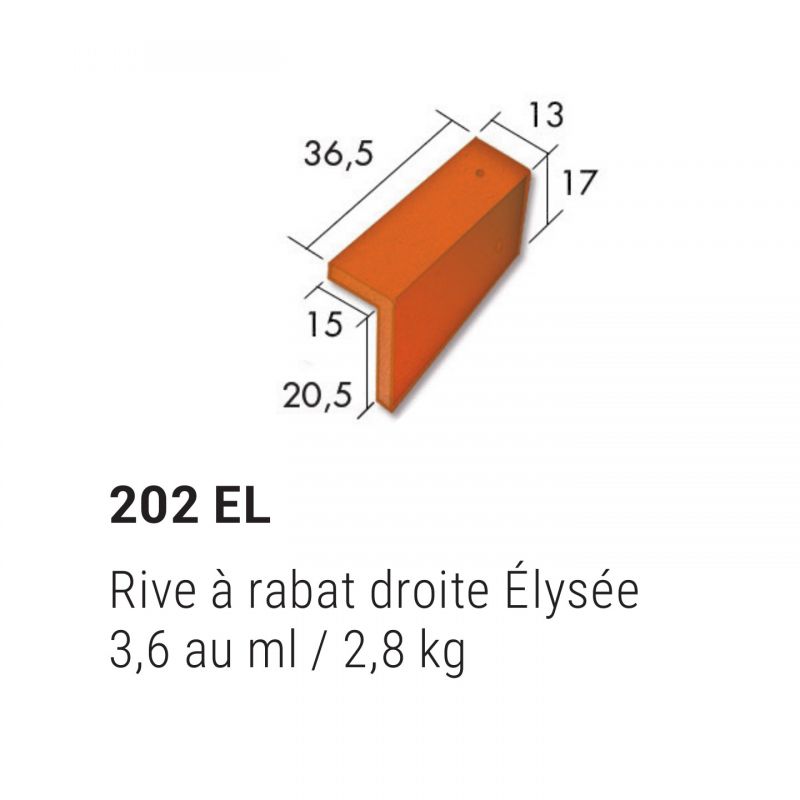 Rive à rabat droite Elysée 202EL