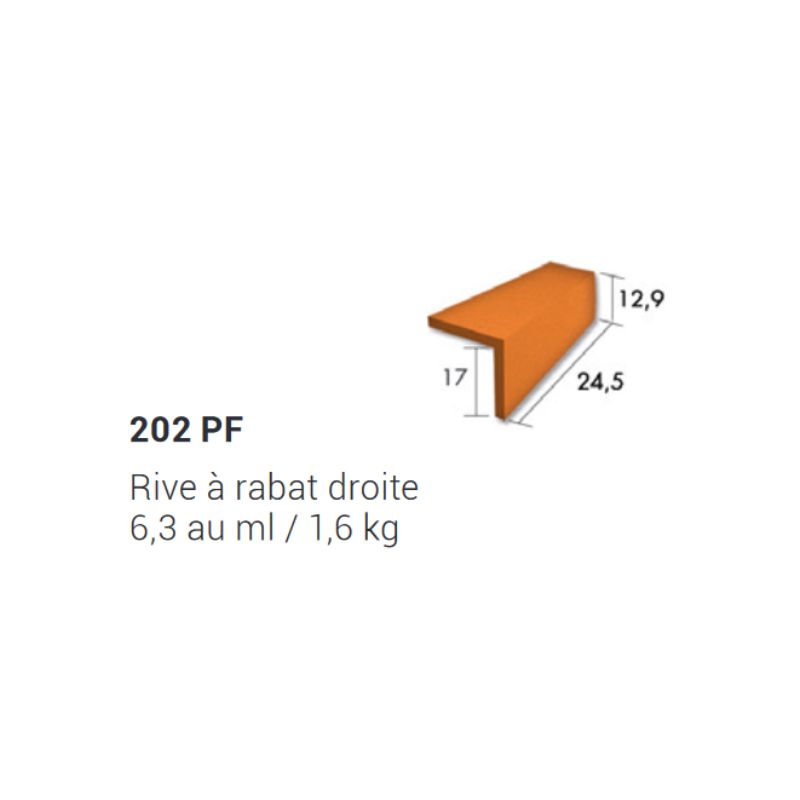 Rive à rabat droite Tuile Plate de France 202PF