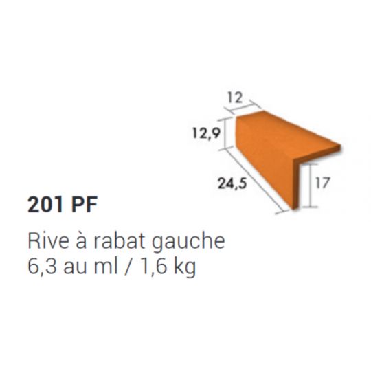 Rive à rabat gauche Tuile Plate de France 201PF