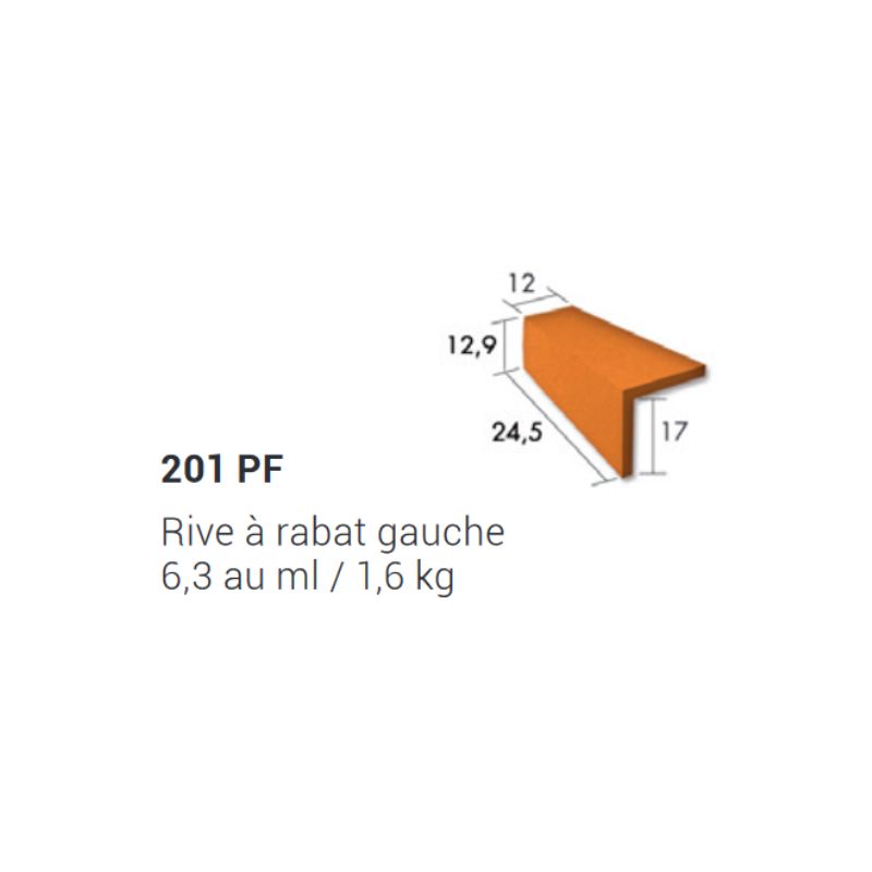 Rive à rabat gauche Tuile Plate de France 201PF