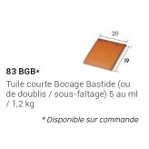 TUILE COURTE d'égout 83BGB BOCAGE BASTIDE 20x19 cm - VIEUX TOIT FONCÉ