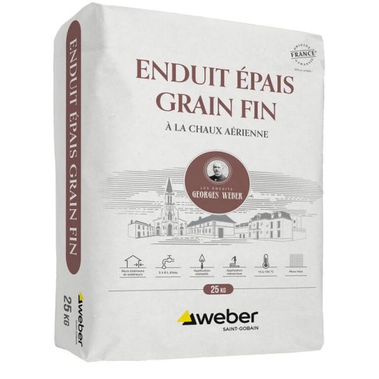 WEBER ENDUIT ÉPAIS GRAIN FIN 25KG