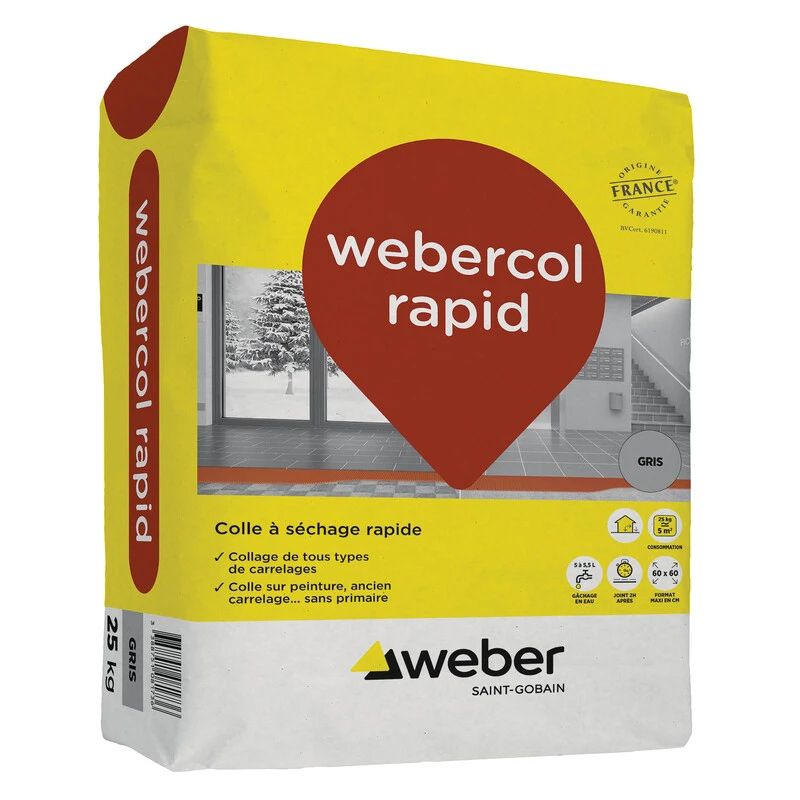 WEBERCOL RAPID - GRIS - 25KG (WEBER.COL RAPID)