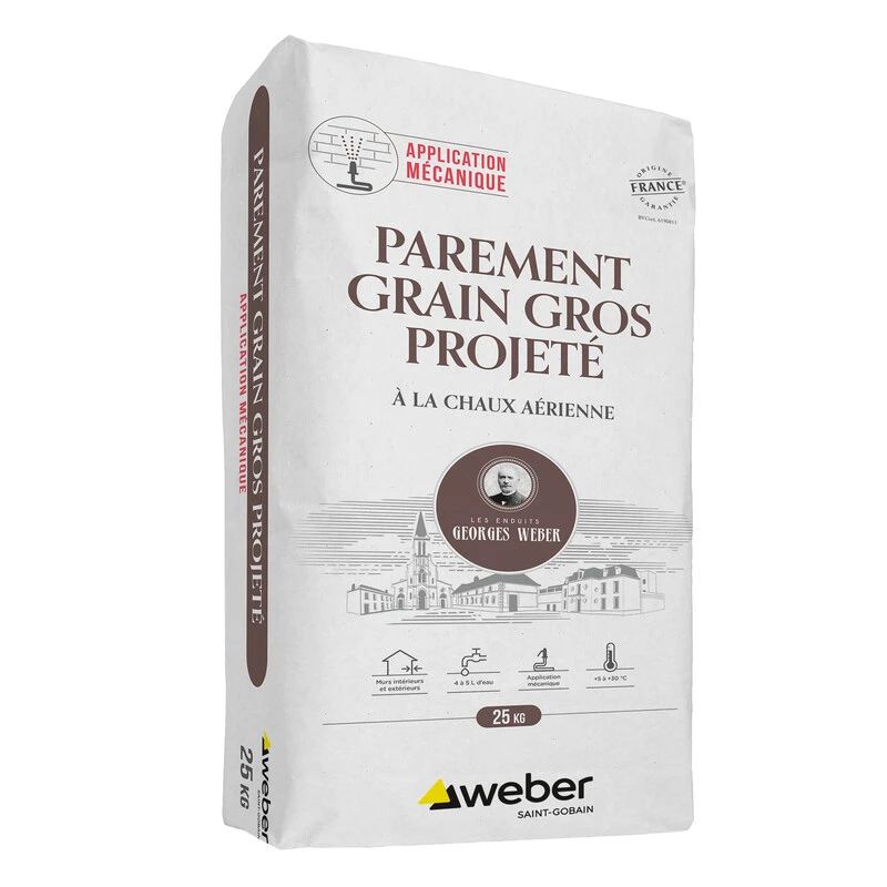 WEBER PAREMENT GRAIN GROS PROJETÉ 25KG (WEBER.CAL PG)